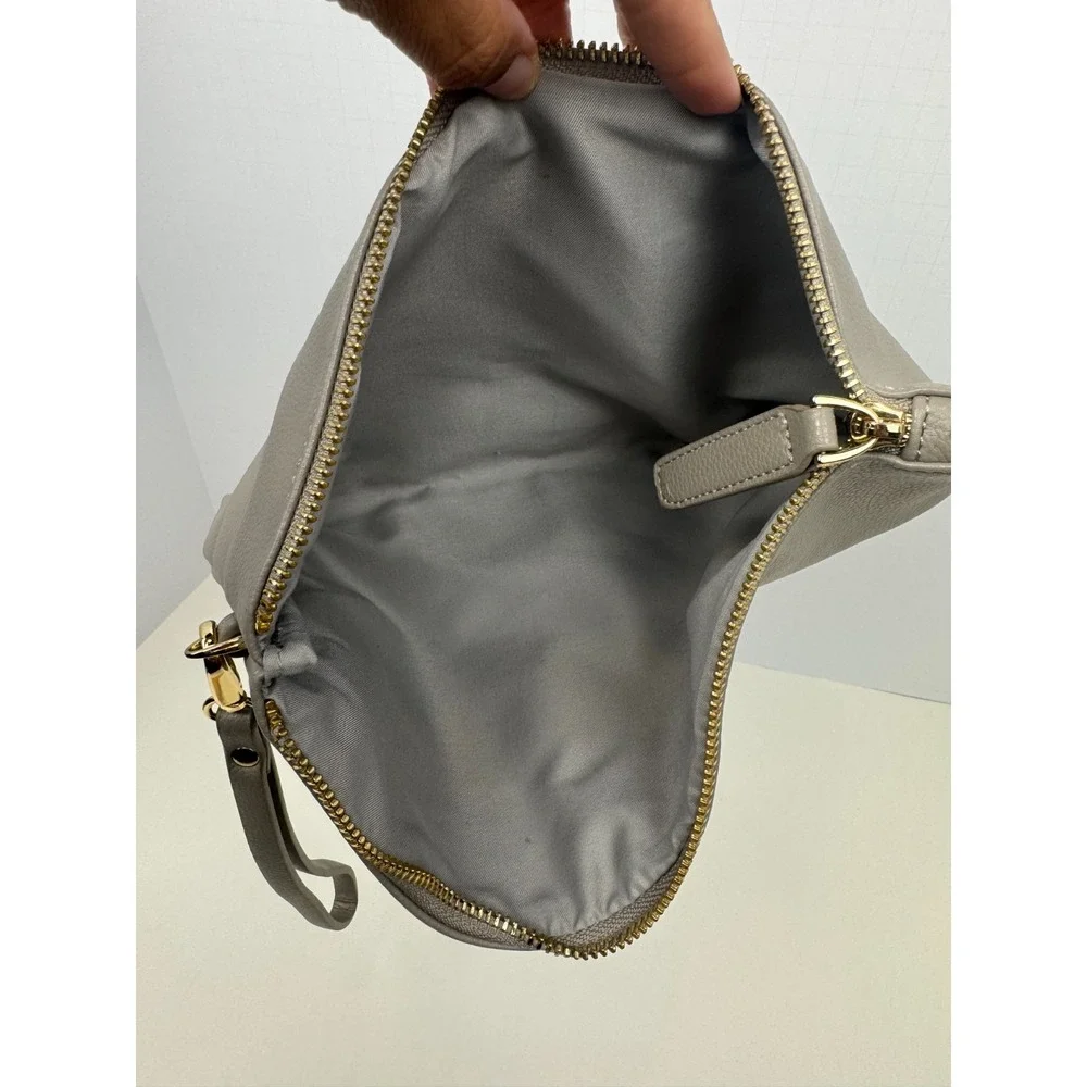 FAWN‎ DESIGN Diaper Bag Backpack Gray Faux Leather Large Baby Bag + Wristlet